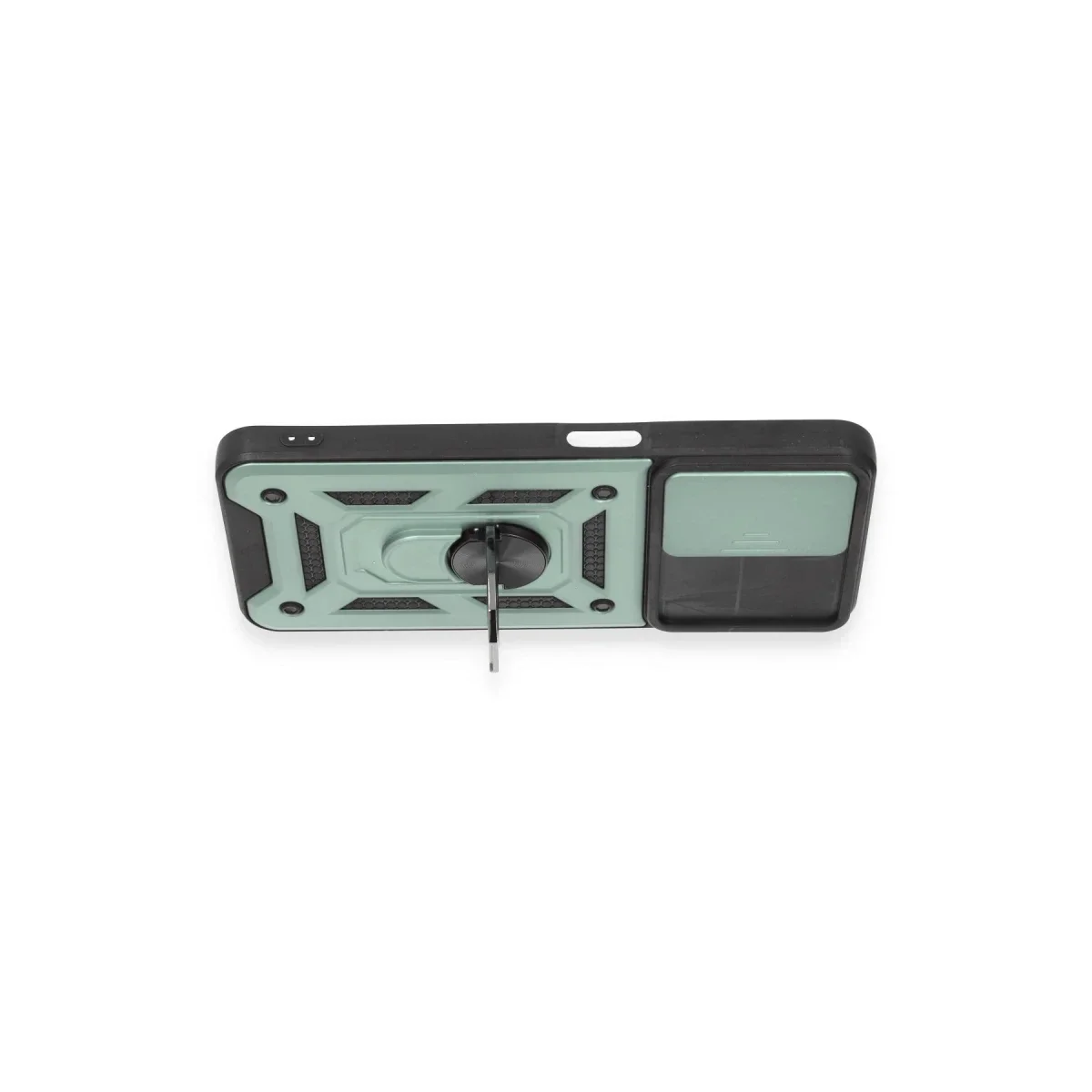 Realme C35 Kılıf Pars Lens Yüzüklü Silikon - Yeşil görsel 3