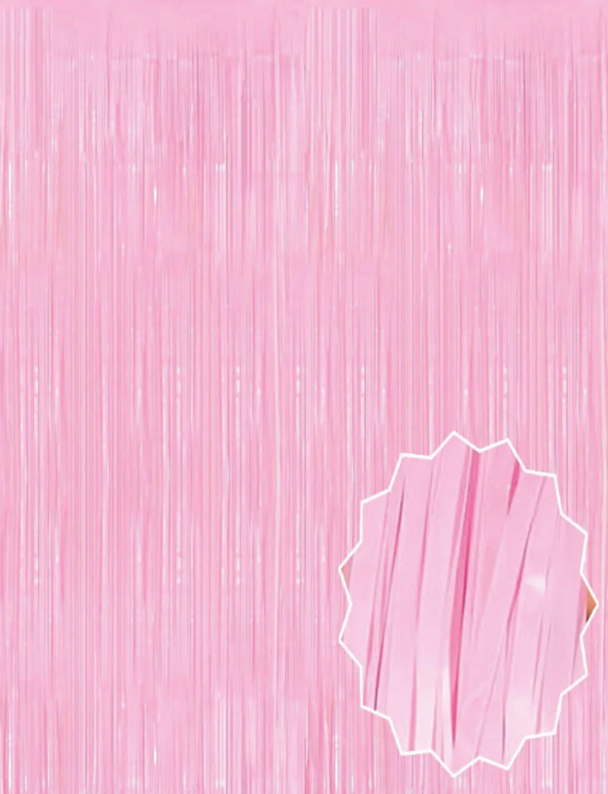 Soft Pembe Püsküllü Kapı Perdesi - Parti, Baby Shower, Cinsiyet Partisi 1x2 m