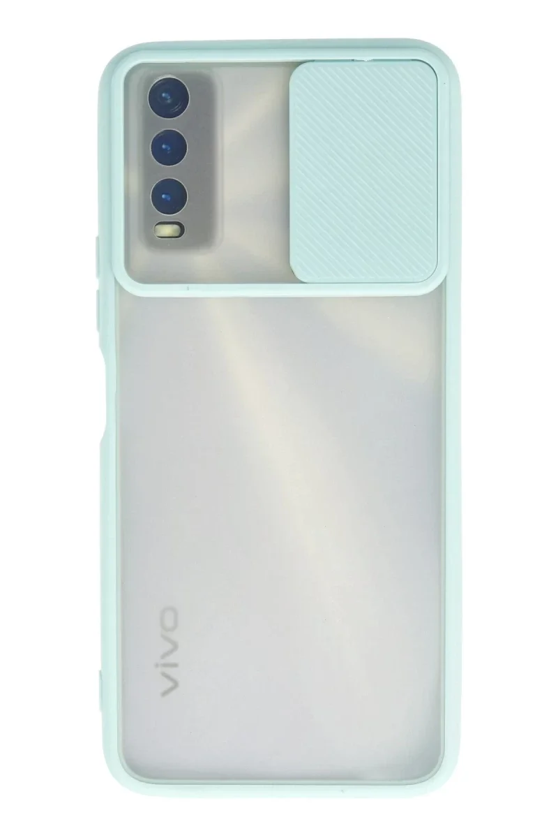 Vivo Y11S Kılıf Palm Buzlu Kamera Sürgülü Silikon - Turkuaz