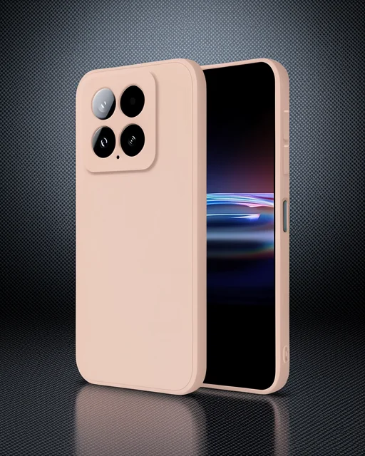 Xiaomi Mi 14t Pro Kılıf Nano İçi Kadife Silikon - Pudra