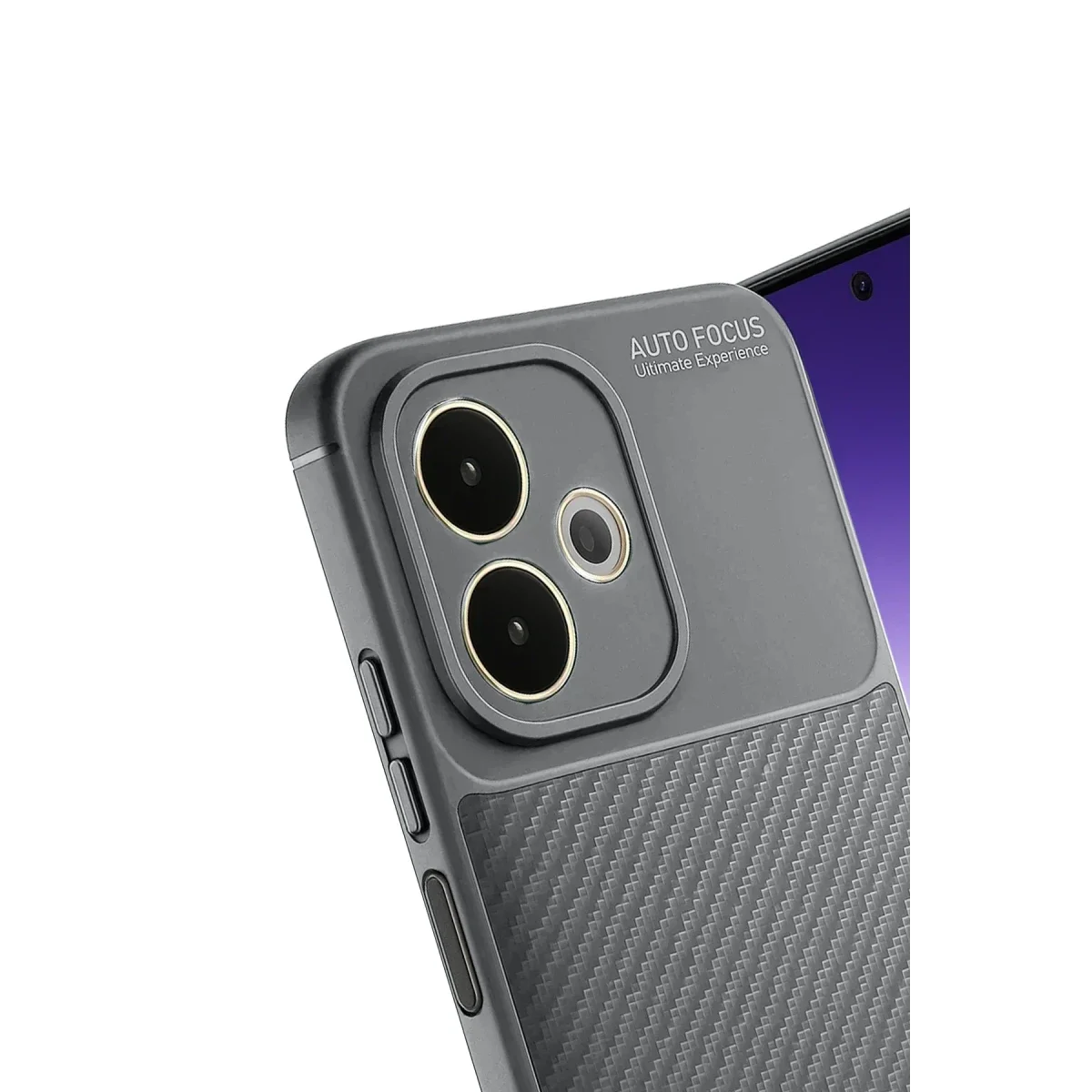 Oppo A5 Pro 4G Kılıf Auto Focus Karbon Kapak - Gri görsel 4