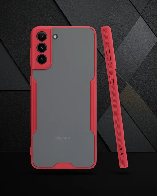 Samsung Galaxy S21 Plus Kılıf Platin Silikon - Kırmızı