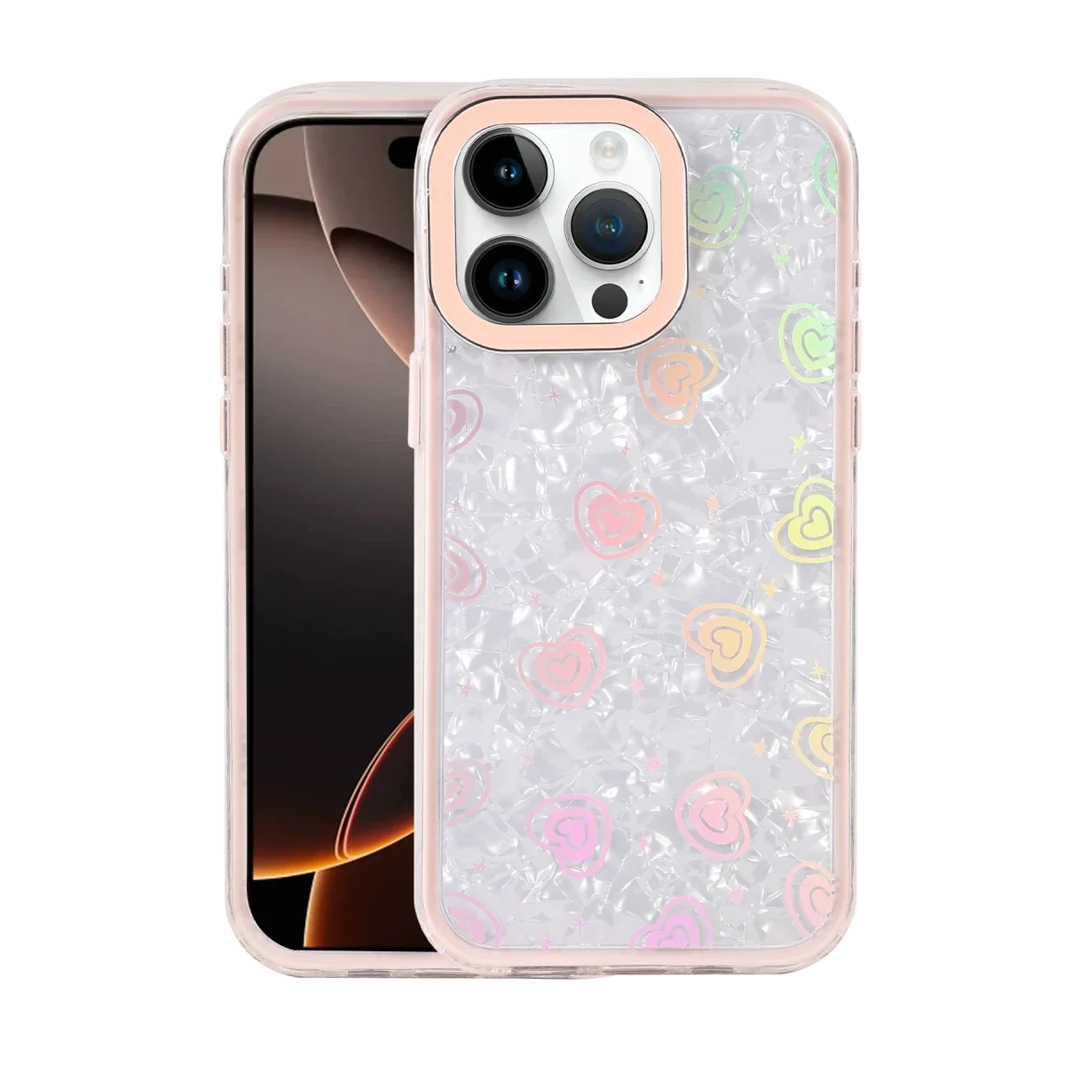 Apple iPhone 15 Pro Lumi Desenli Kapak - Pembe
