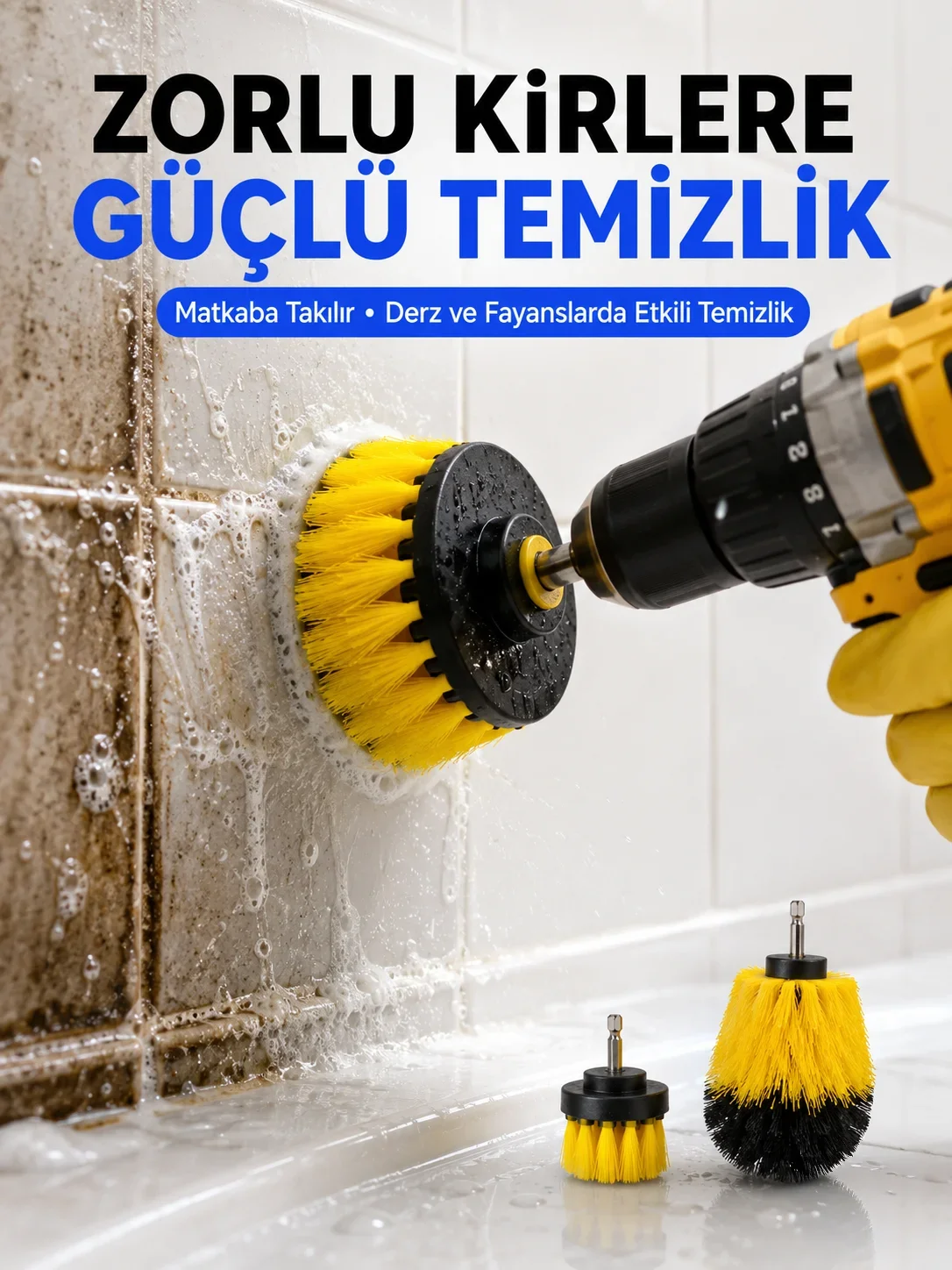 3 Parça Matkap Ucu Tezlik Fırçası Dayanıklı Naylon Kıllı