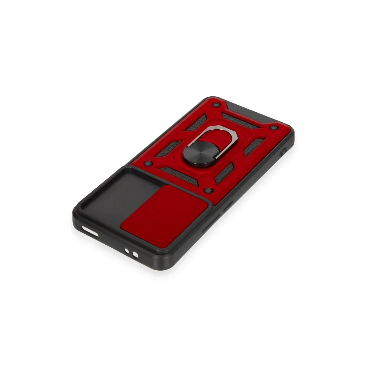 Xiaomi Mi 12T Pro Kılıf Pars Lens Yüzüklü Silikon - Kırmızı görsel 4