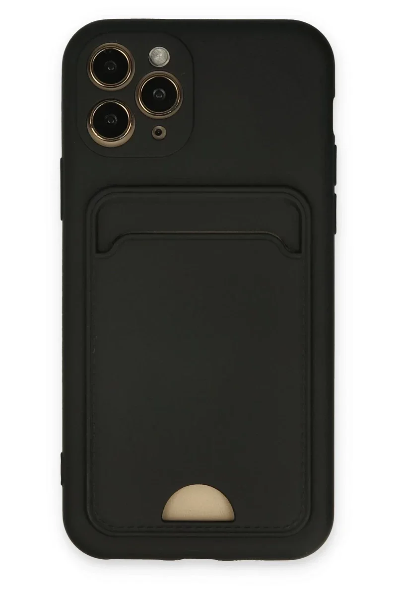 Apple iPhone 11 Pro Kılıf Kelvin Kartvizitli Silikon - Siyah
