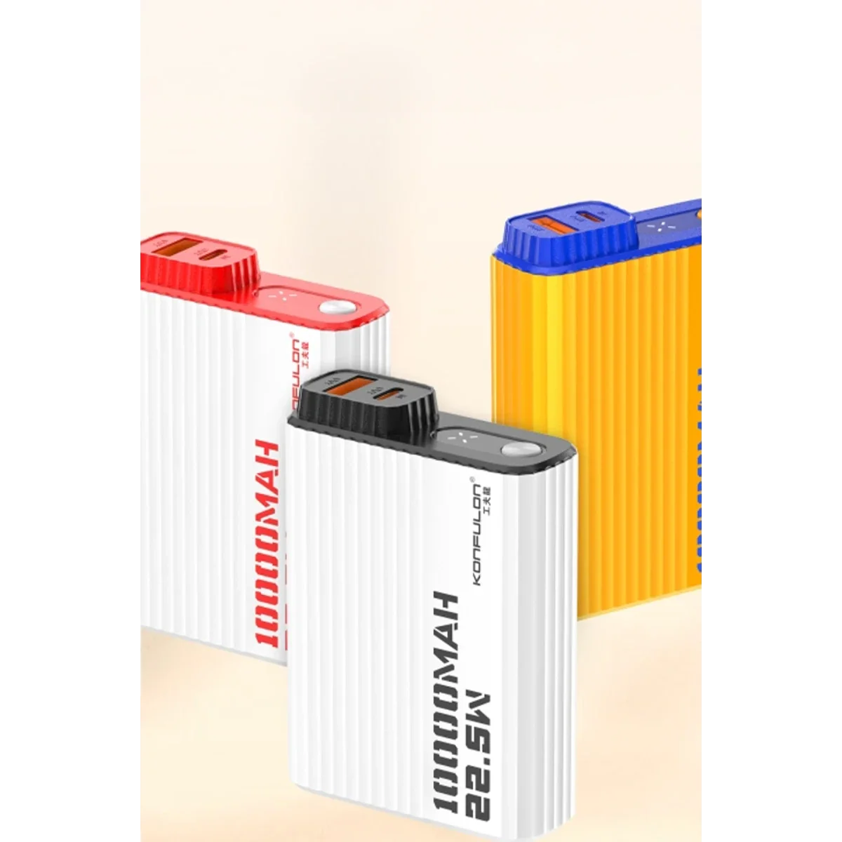 Konfulon A40Q 10.000 mAh PD 20W Mini Powerbank - Siyah-Beyaz görsel 2