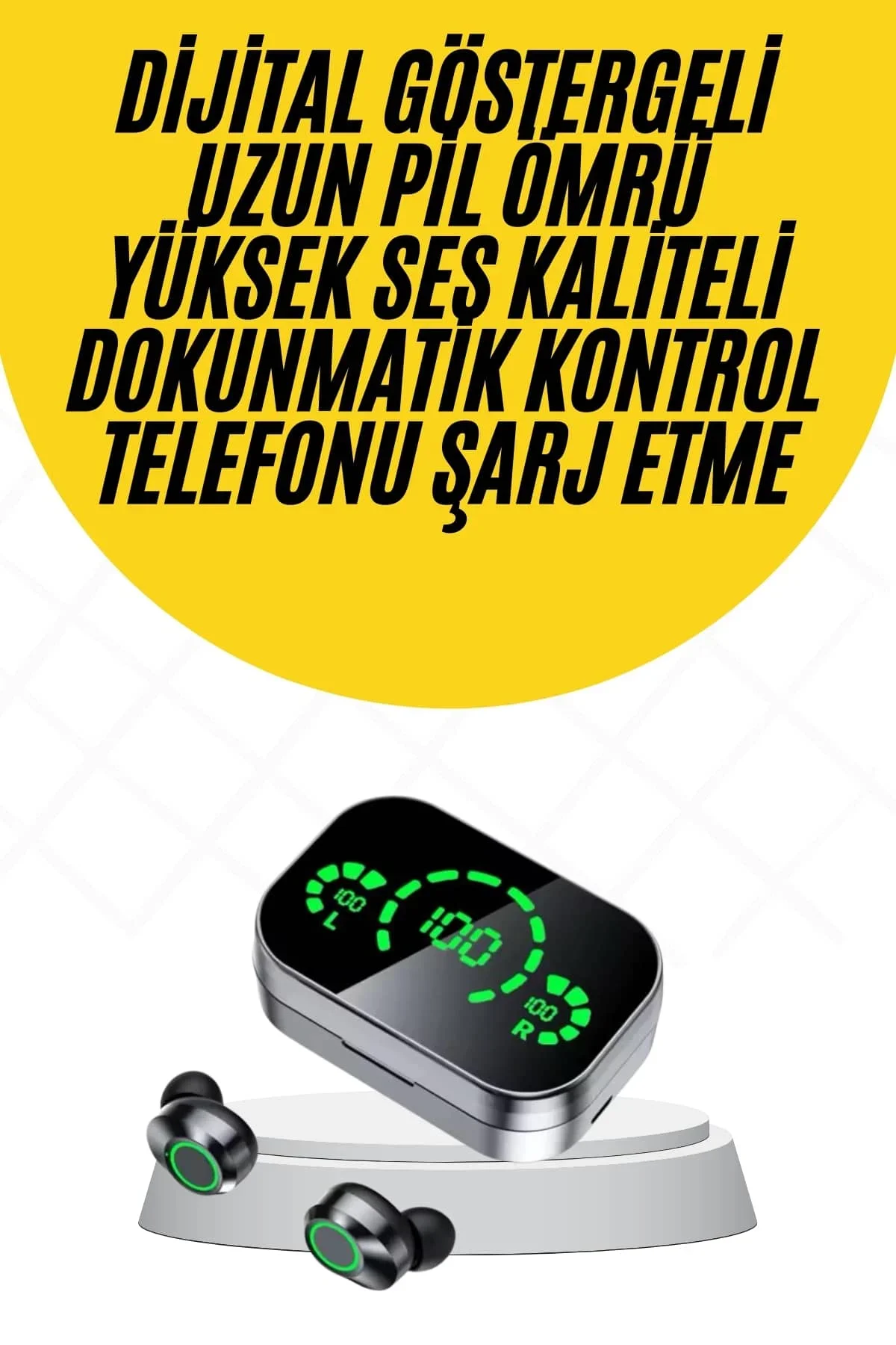 Kablosuz Bluetooth Kulaklık Çift Telefon Destekli Powerbankli Dijital Göstergeli görsel 2