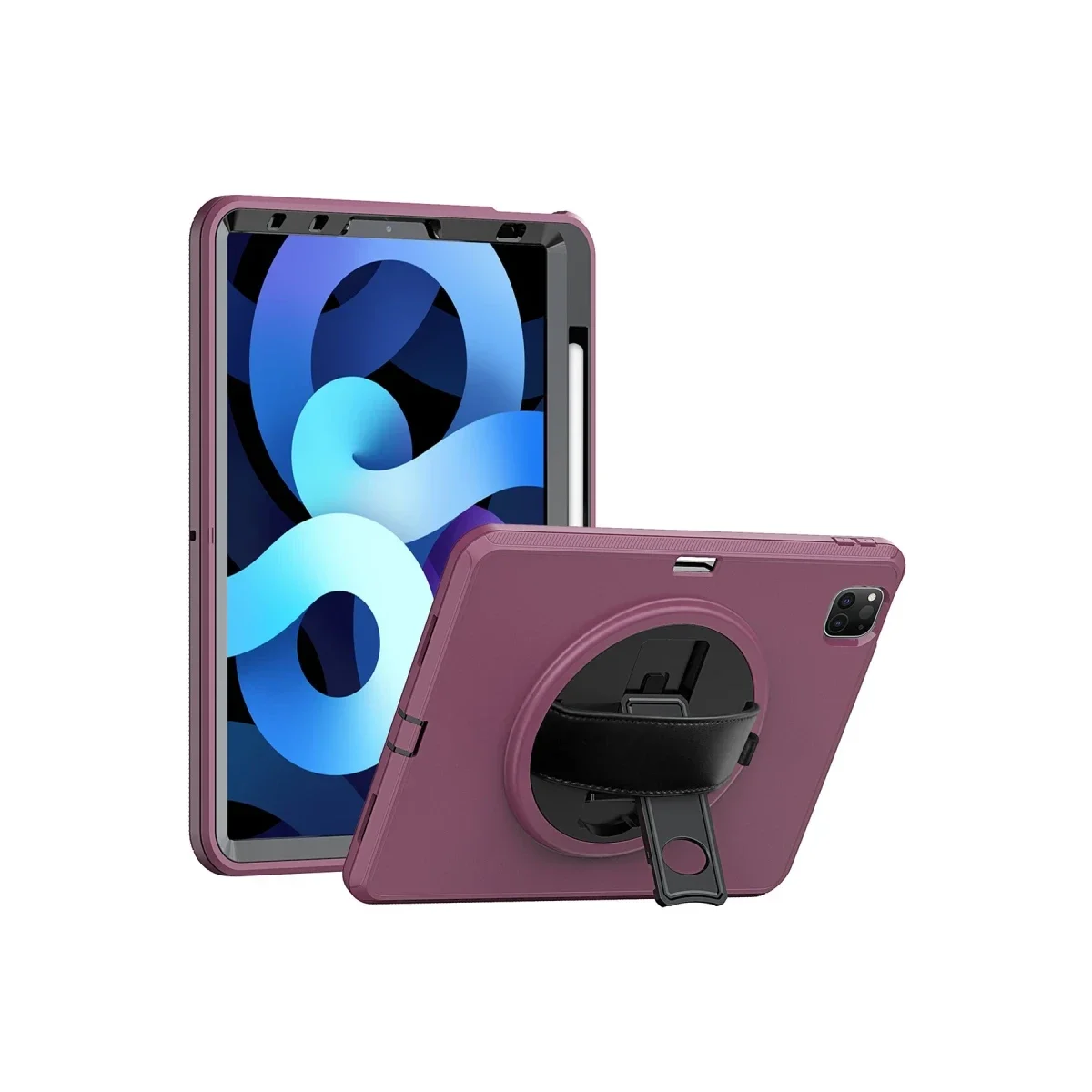 Apple iPad Pro 11 (2018) Kılıf Hand Strap Tablet Kılıfı - Mürdüm