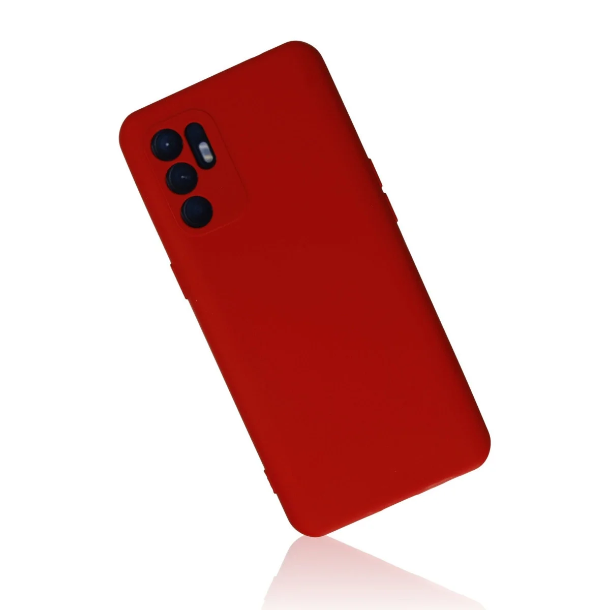 Oppo Reno 6 Kılıf Nano İçi Kadife Silikon - Kırmızı görsel 2