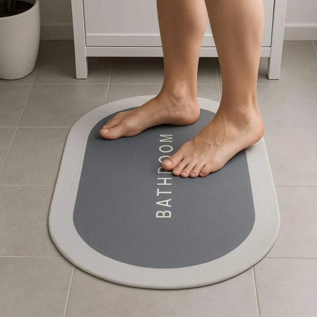 Sihirli Süper Su Emici Kaymaz Tabanlı Oval Paspas 40*60 cm görsel 2