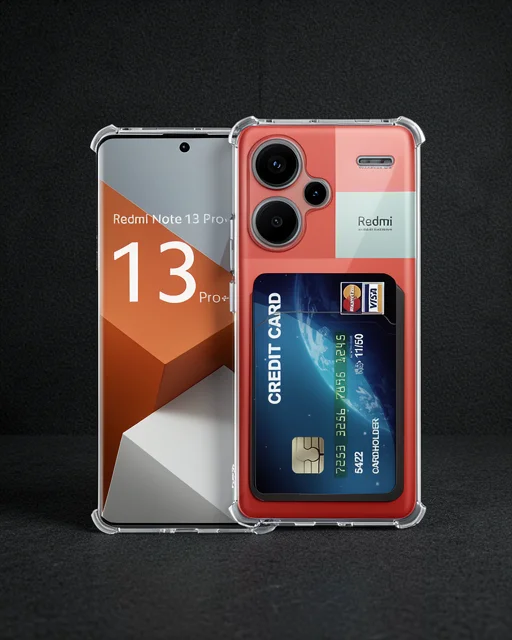 Xiaomi Redmi Note 13 Pro Plus Kılıf Kart Şeffaf Silikon - Şeffaf