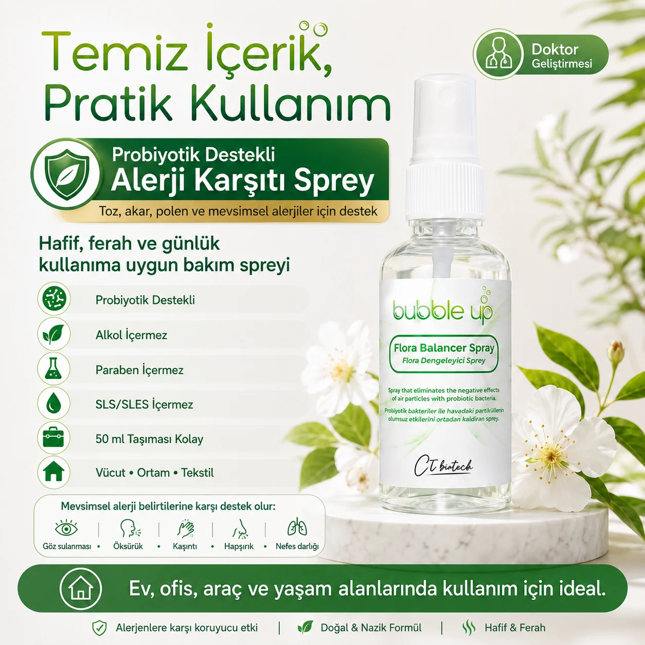 Bubble Up Okul ve Ev İçin Ortam ve Tekstil Spreyi 50 ml görsel 5