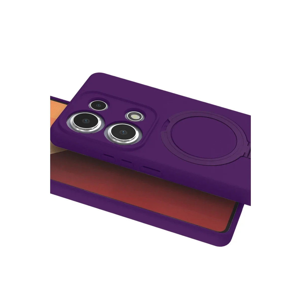 Xiaomi Redmi Note 13 Pro 4G Regal Magsafe Standlı Kapak - Derin Mor görsel 3
