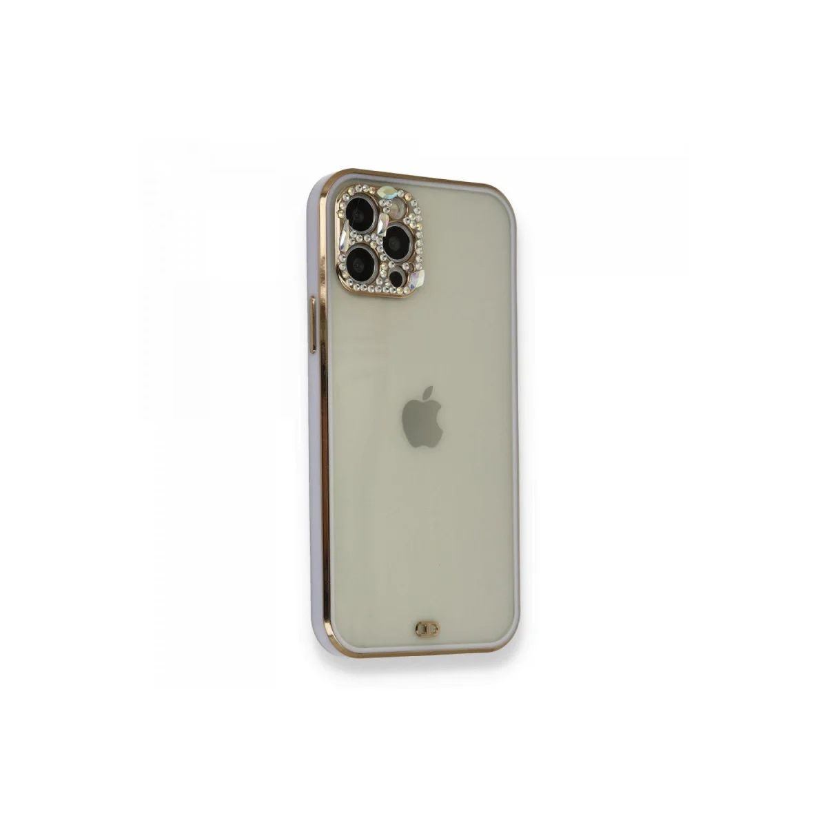 Apple İphone 12 Pro Kılıf Liva Taşlı Silikon - Mor görsel 2