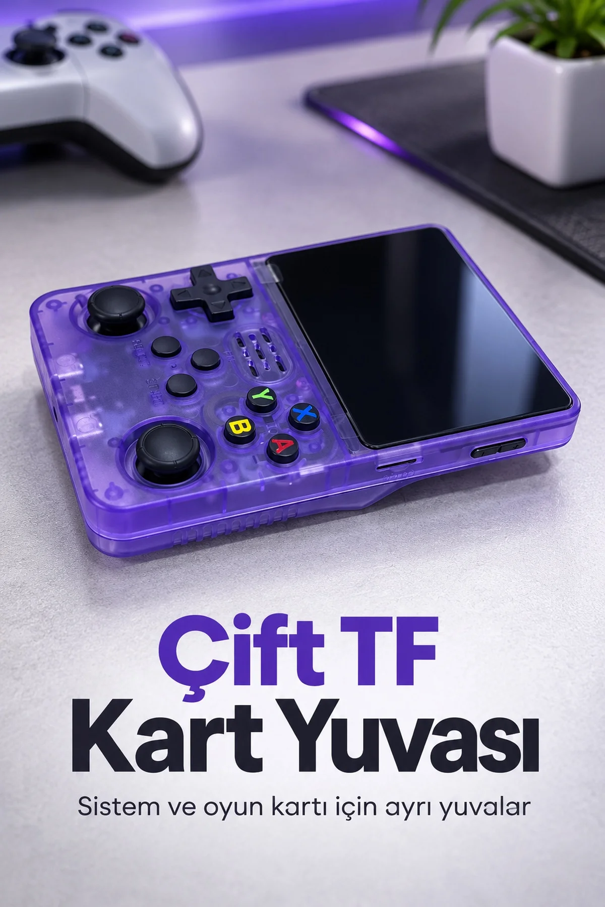 Çift TF Kart Yuvalı El Oyun Konsolu