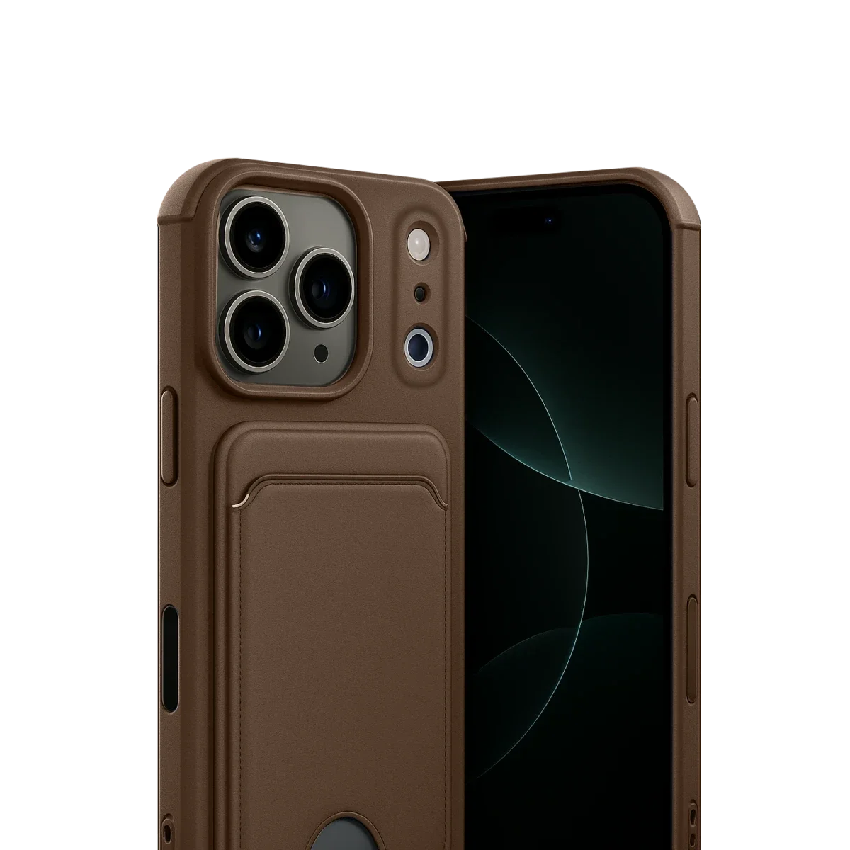 Apple iPhone 17 Pro Max Kelvin Kartvizitli Silikon - Kahverengi görsel 2