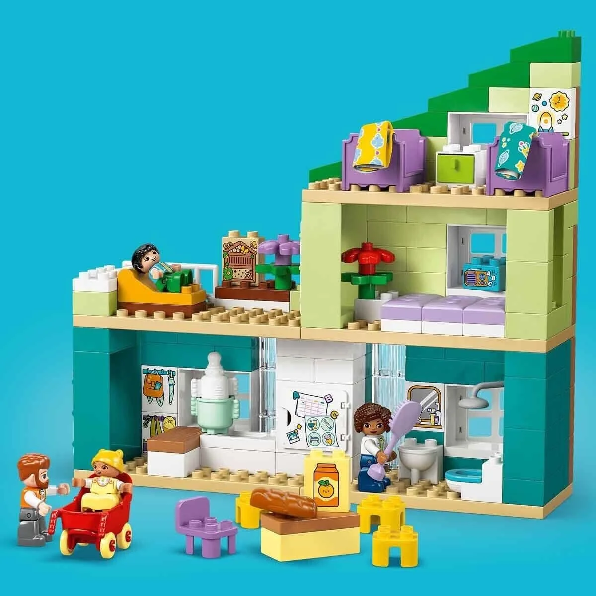 10470 Lego Duplo 3ü1 arada Figürlü Modern Aile Evi 166 parça +2 yaş görsel 6