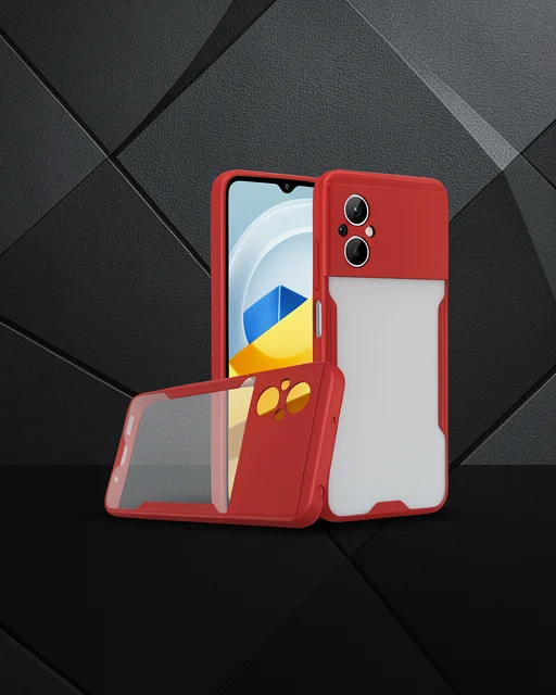 Xiaomi Poco M5 Kılıf Platin Silikon - Kırmızı