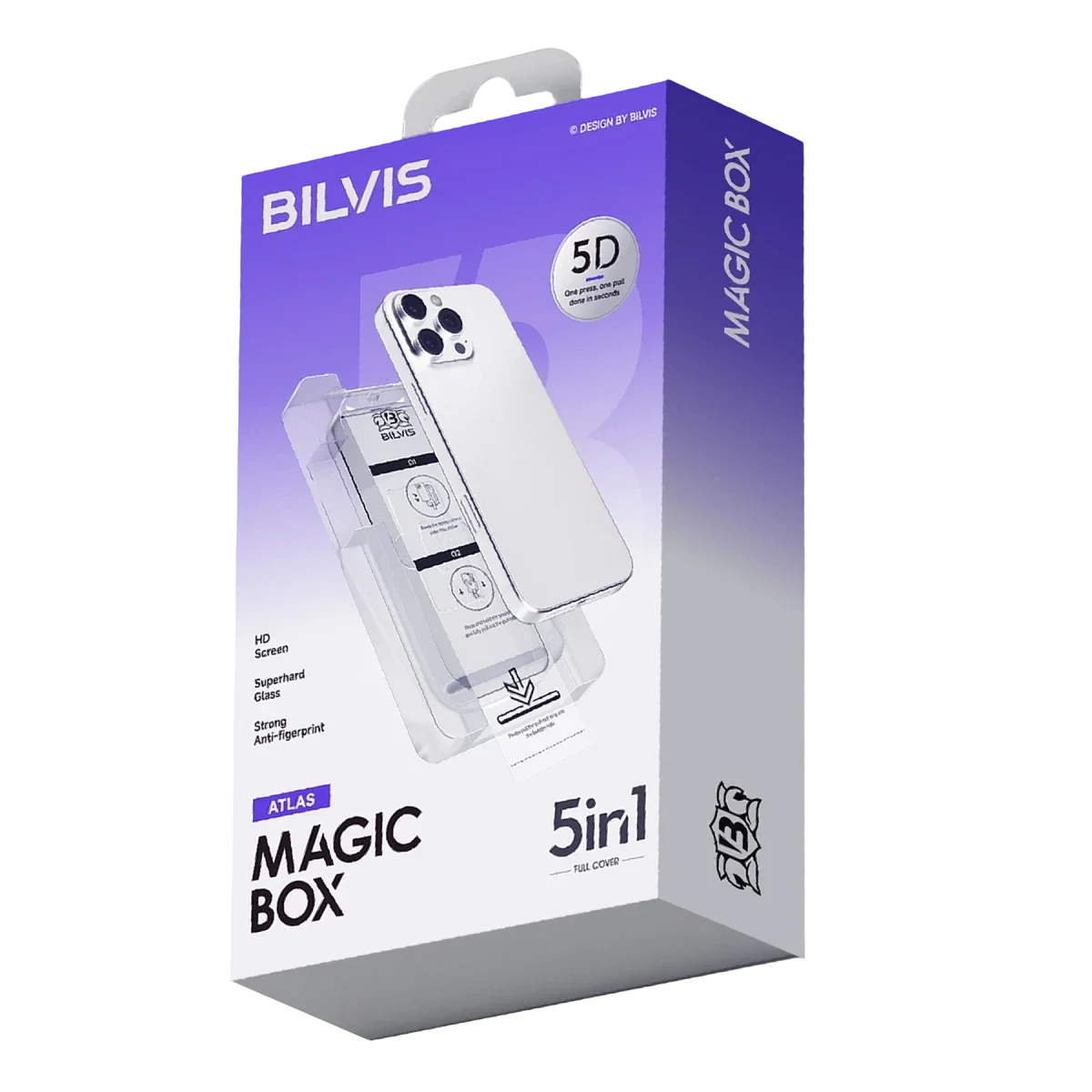 Apple iPhone 17 Pro Max Bilvis 5in1 3D Magic Cam Ekran Koruyucu - Siyah