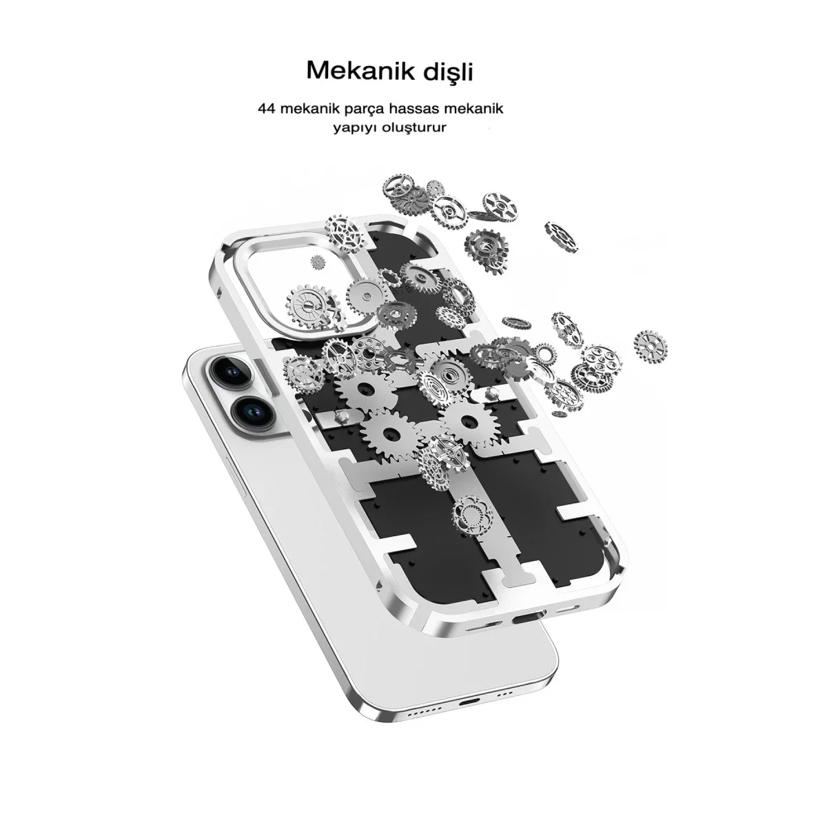 Apple iPhone 14 Pro Kılıf Mekanik Bumper Kapak - Derin Mor görsel 3