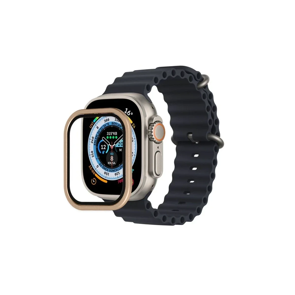 Apple Watch Ultra 49mm Alünyum Kasa Cam Ekran Koruyucu - Yıldız Işığı görsel 2