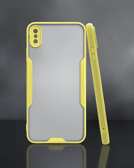 Apple İphone Xs Max Kılıf Platin Silikon - Sarı