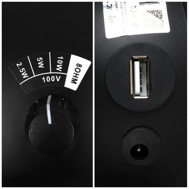 MagicVoice MV-13 7.5 CM 20 Watt Komütatörlü Hat Trafolu Siyah Sütun Sarkık Hoparlör (2’li Takım) görsel 4