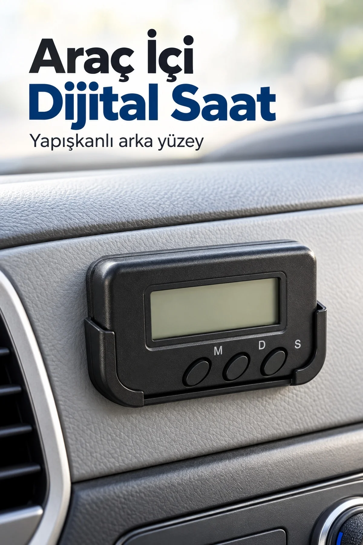 Dijital Ekranlı Araba Saati Alarm ve Süre Takibi görsel 3