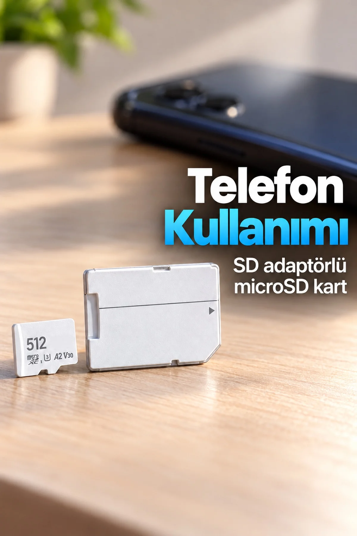 SD Adaptörlü MicroSD Kart 160 MB/s Aktarım Hızı