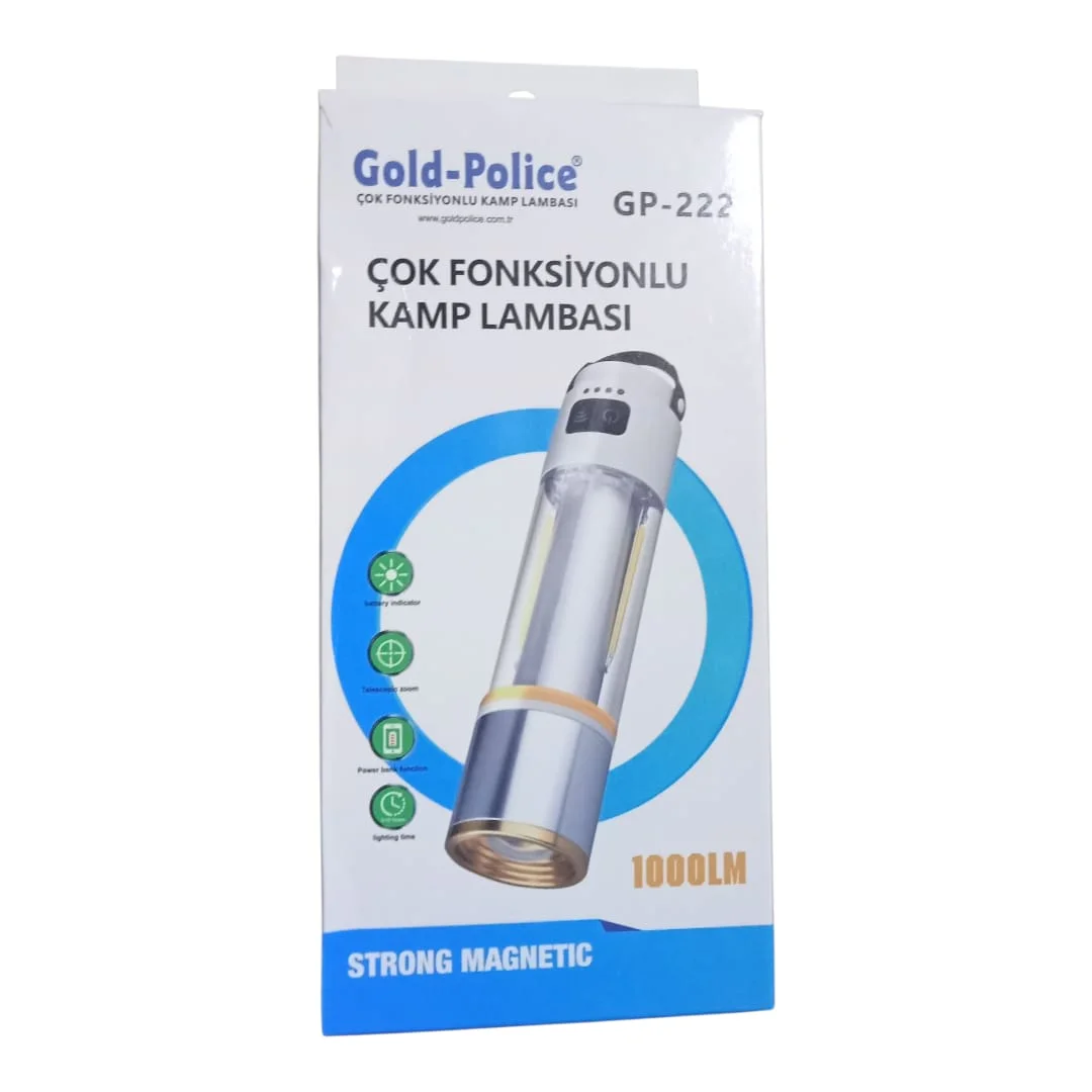 Gold Police GP-222 Çok Fonksiyonlu Kamp Lambası 1000 Lümen görsel 6