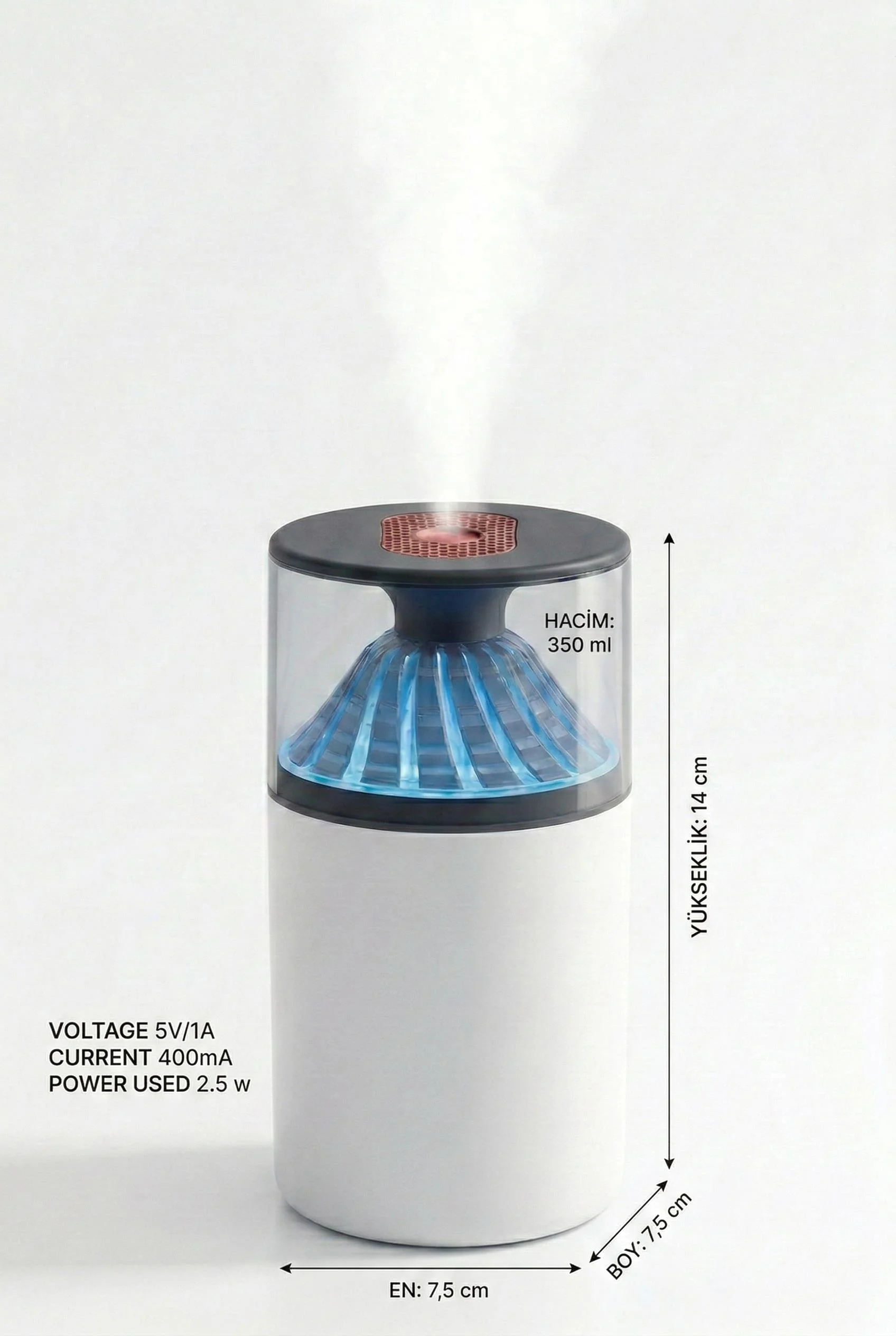 350 ml LED Işıklı Hava Nemlendirici & Modern Oda Kokusu Difüzörü görsel 5