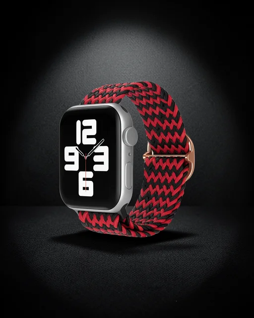 Apple Watch 42mm Kordon - Zigzag Kırmızı-siyah