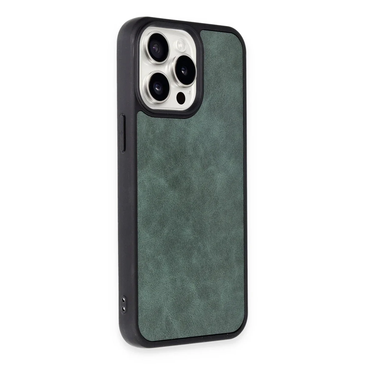 Apple iPhone 15 Pro Max Kılıf Aras Deri Kapak - Koyu Yeşil görsel 2