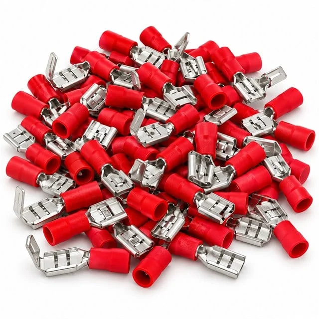 PM-39066 0,5-1,5mm2 Kesit 23x5x6mm Soket Kırmızı İzoleli Kablo Pabucu (100’lüPaket) görsel 3