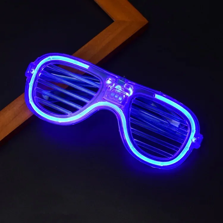 Mavi Led Işıklı Parti Gözlüğü - Neon Glow Şerit Gözlük 3 Modlu görsel 4