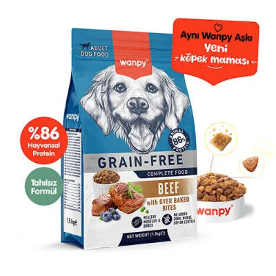 With Oven Baked Bites Sığır Etli Tahılsız Yetişkin Köpek Maması 1,5 Kg