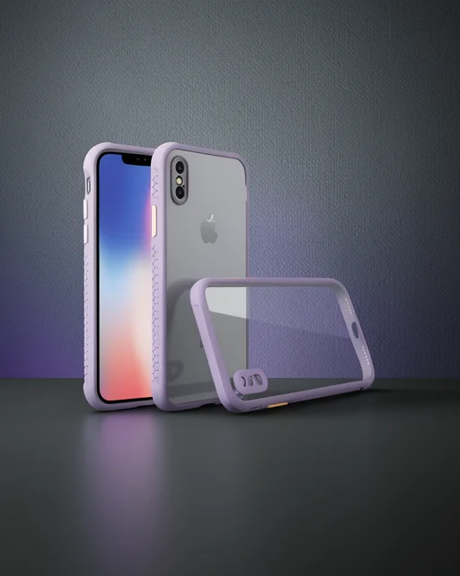 Apple İphone Xs Max Kılıf Miami Şeffaf Silikon - Açık Mor