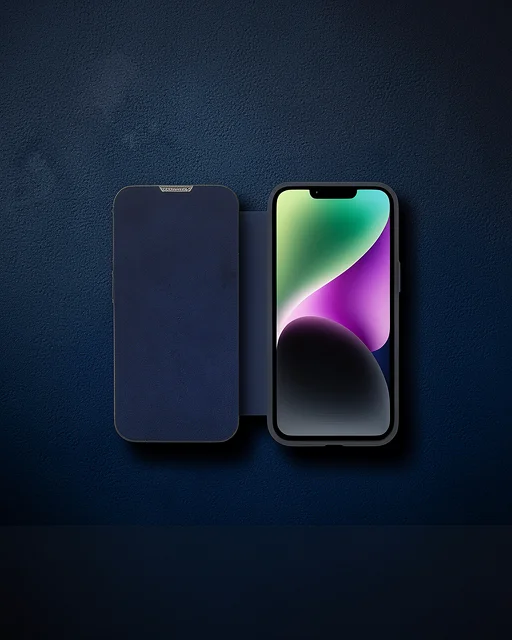 Apple İphone 13 Pro Kılıf Dolpin Kapaklı - Lacivert