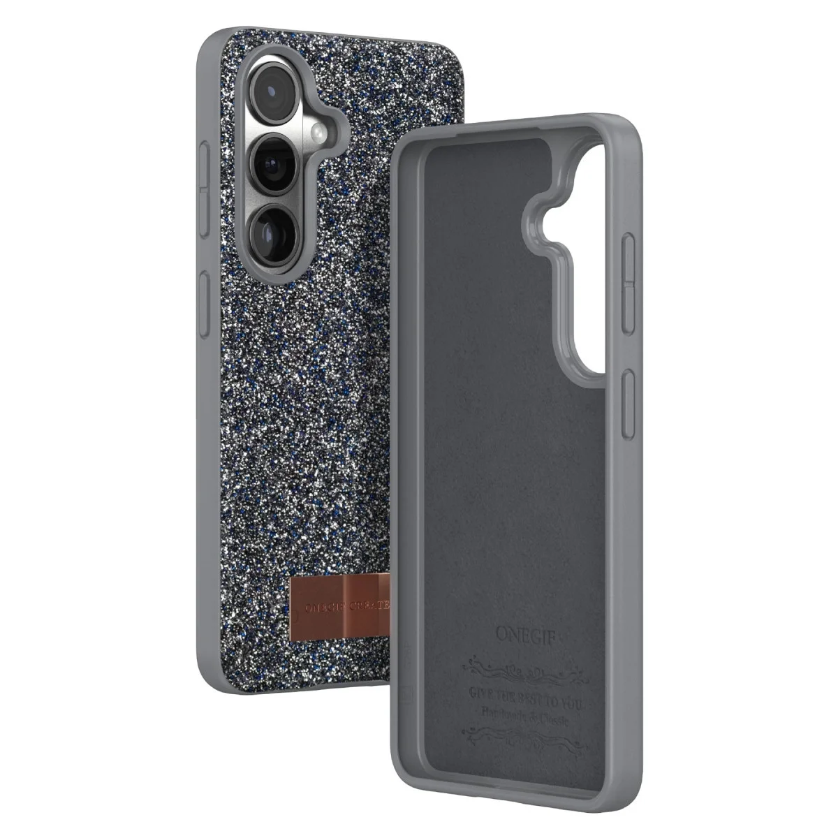 Onegif Samsung Galaxy S26 Plus Bright Simli Kapak - Gümüş görsel 3