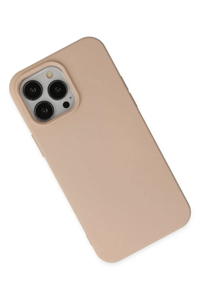 Apple iPhone 15 Pro Kılıf Nano içi Kadife Silikon - Pudra görsel 3