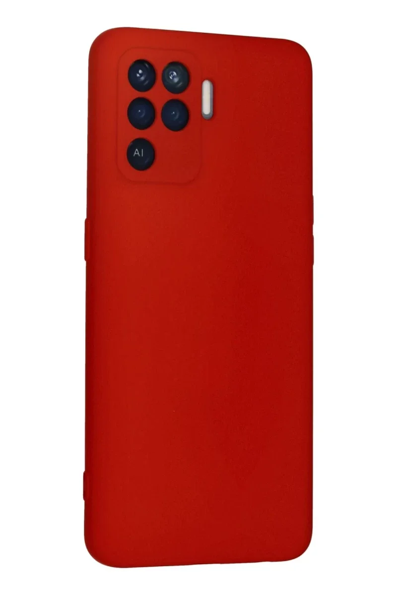 Oppo Reno 5 Lite Kılıf Nano içi Kadife Silikon - Kırmızı görsel 2