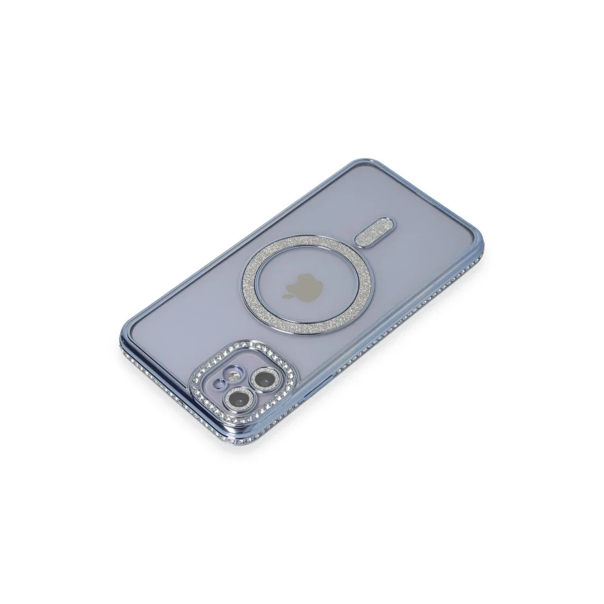 Apple iPhone 11 Kılıf Joke Simli Magneticsafe Kılıf - Mavi görsel 2