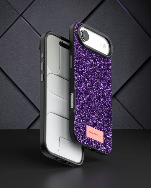 Onegif Apple İphone 17 Air Bright Simli Kapak - Derin Mor