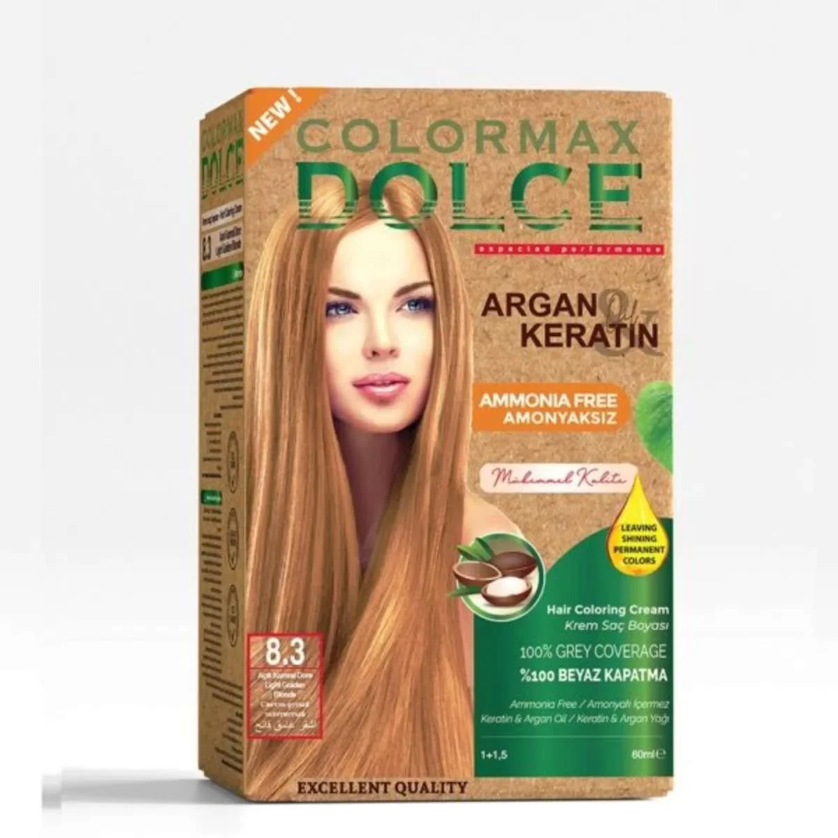 Dolce Amonyaksız, Doğal Set Boya - 8.3 Açık Kumral Dore
