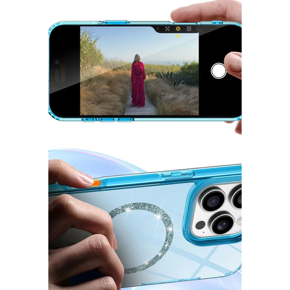 Apple iPhone 16 Plus Live Diamond Magsafe Kapak - Sarı görsel 3