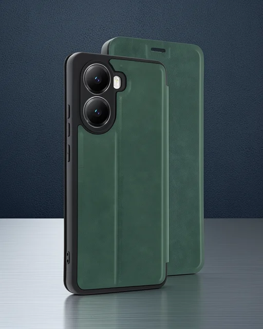 Xiaomi Poco X7 Pro Kılıf Flip Cover - Koyu Yeşil