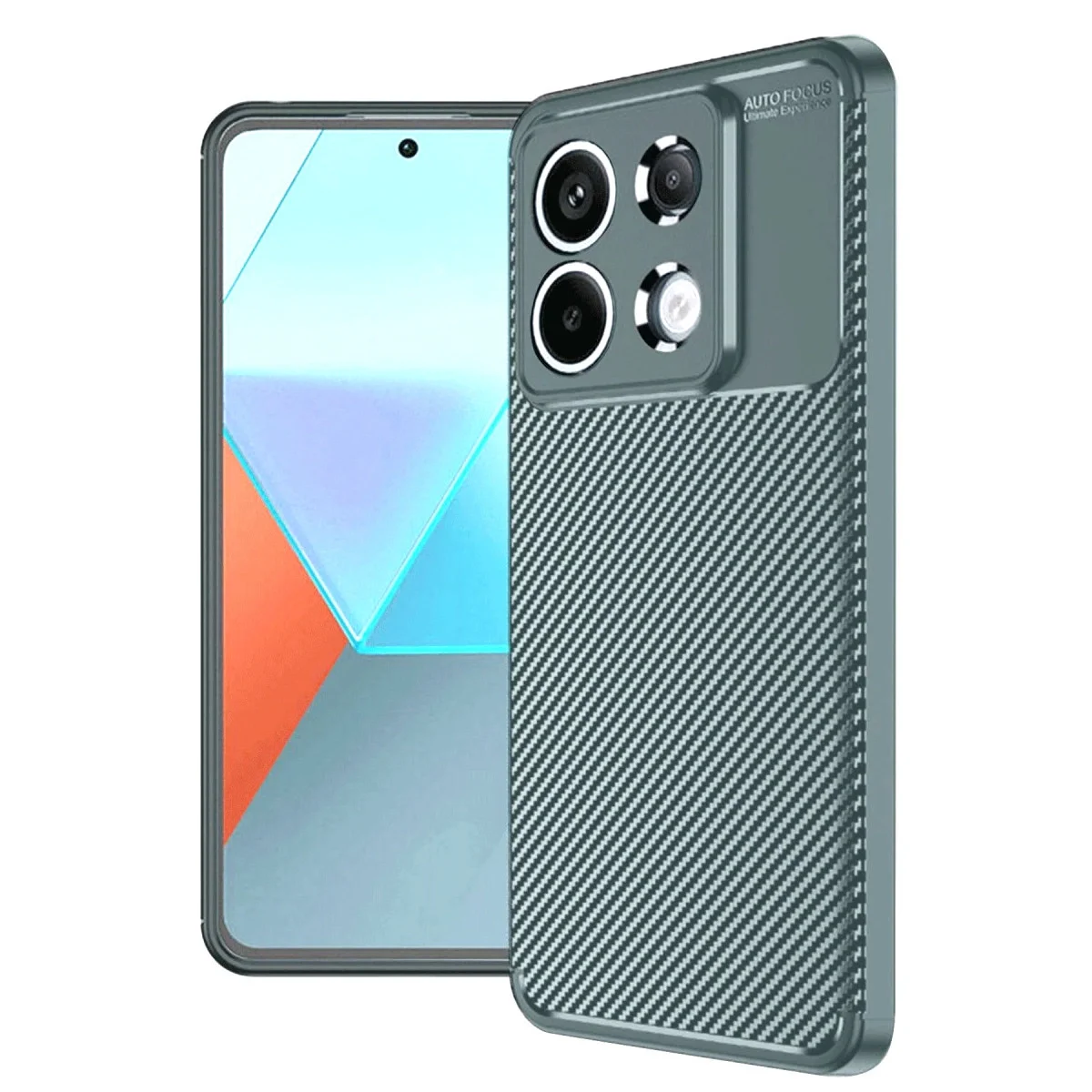 Xiao Red Note 13 Pro 4g Kılıf Auto Focus Karbon Kapak - Gri