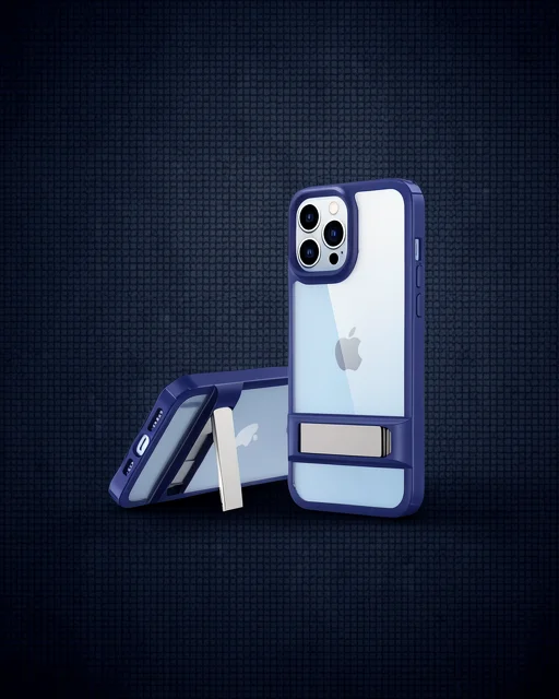 Apple İphone 13 Pro Kılıf Rolet Stand Kapak - Lacivert