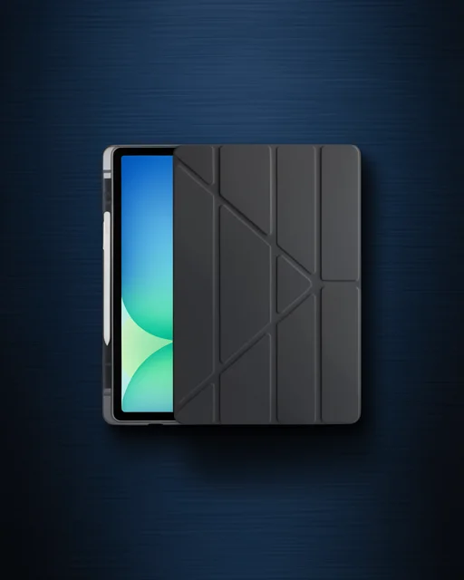 Apple İpad Pro 13 (2024) Kılıf Kalemlikli Hugo Tablet Kılıfı - Siyah